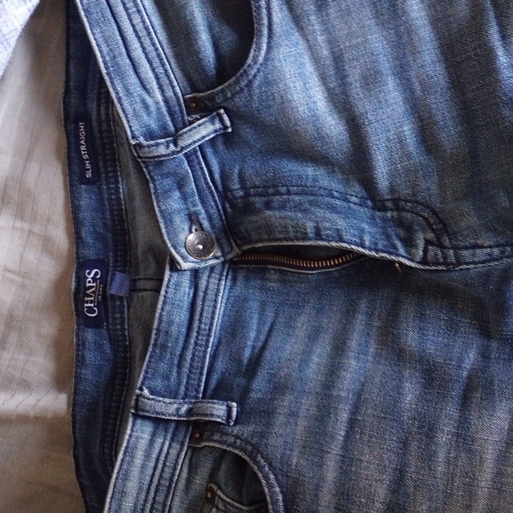 Men's blue chaps slim straight jeans 34x30